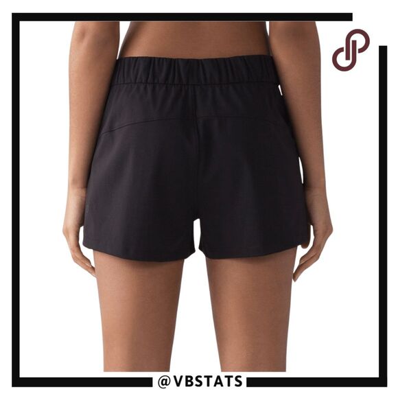 Lululemon Women's Drawstring Elastic Waist Spring Break Away Shorts Black Size 2 - Picture 2 of 10